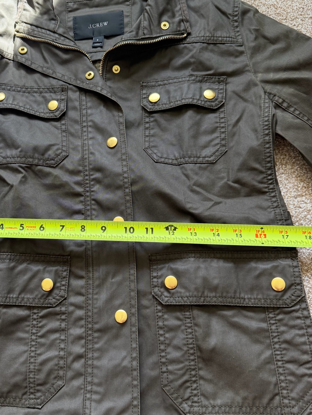 J.Crew Olive Utility Field Jacket Waxed Military Safari Women’s S - Picture 11 of 11